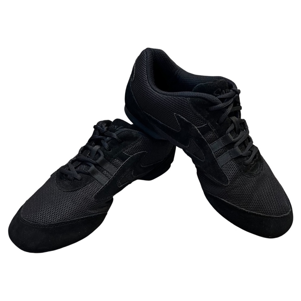 SANSHA Salsette Dance Shoe Black  Mesh/Suede. Split Sole 9/9.5 Stored Great Cond